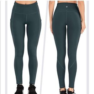 IUGA Yoga Butt Lift Leggings Green High Waist Pockets XSMALL